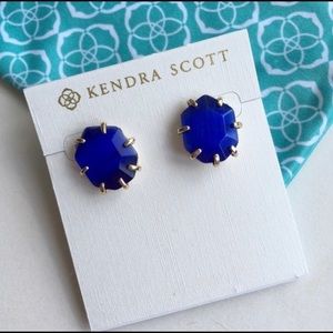 Cobalt Blue Kendra Scott Stud Earrings + Bag